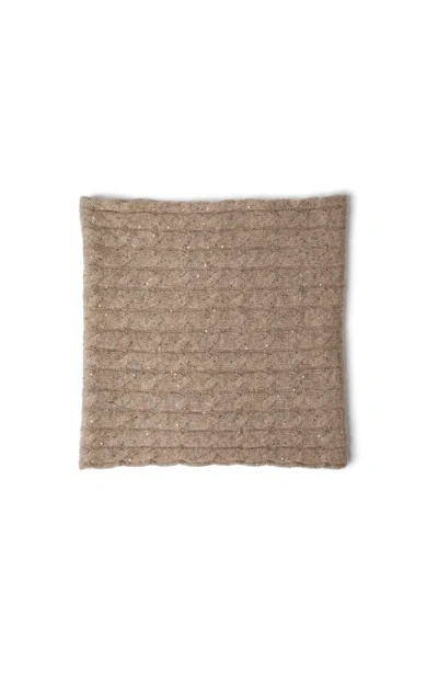 Brunello Cucinelli Dazzling Knit Neck Warmer In Brown