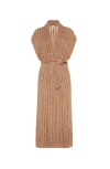 Brunello Cucinelli Dazzling Long Cardigan In Rust Brown