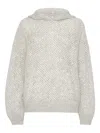 Brunello Cucinelli Dazzling Mesh Sweatshirt In Gray