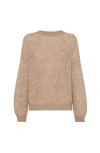 Brunello Cucinelli Dazzling Mesh Sweater In Neutral