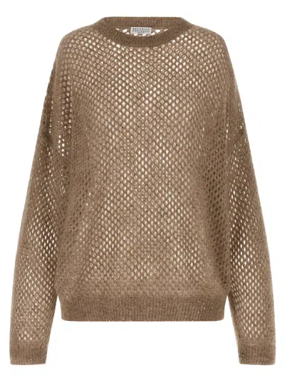 BRUNELLO CUCINELLI DAZZLING MESH SWEATER