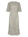 Brunello Cucinelli Net Dazzling Knitted Midi Dress