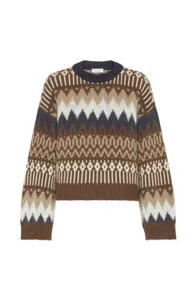BRUNELLO CUCINELLI BRUNELLO CUCINELLI DAZZLING MOUNTAIN JACQUARD SWEATER