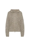 Brunello Cucinelli Dazzling Open-knit Cardigan In Gray