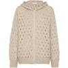 Brunello Cucinelli Mohair-blend Dazzling Net Cardigan In Neutral