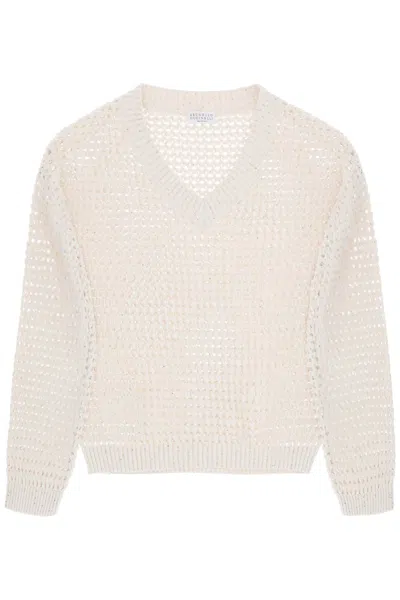 BRUNELLO CUCINELLI BRUNELLO CUCINELLI DAZZLING NET COTTON SWEATER