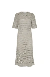Brunello Cucinelli Net Dazzling Knitted Midi Dress In Gray