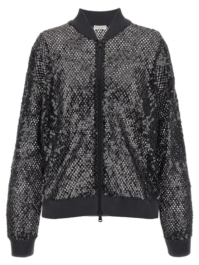 BRUNELLO CUCINELLI BRUNELLO CUCINELLI 'DAZZLING NET EMBROIDERY' CARDIGAN