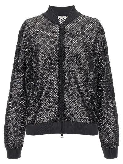BRUNELLO CUCINELLI BRUNELLO CUCINELLI 'DAZZLING NET EMBROIDERY' CARDIGAN