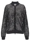 Brunello Cucinelli Grey Dazzling Net Embroidery Cardigan