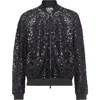 Brunello Cucinelli Grey Dazzling Net Embroidery Cardigan In Navy Blue
