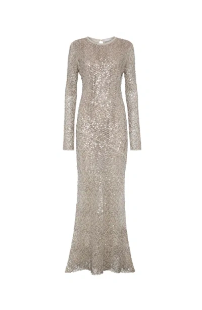 BRUNELLO CUCINELLI BRUNELLO CUCINELLI DAZZLING NET EMBROIDERY DRESS