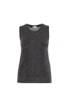 Brunello Cucinelli Dazzling Net Knit Top In Gray