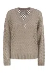 Brunello Cucinelli Women Dazzling Net Silk And Linen Jersey In Gray
