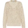 Brunello Cucinelli 'rustic Dazzling Net' Sweater In Neutral