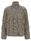 Brunello Cucinelli Women Wool And Cashmere Sweater With Sequins In Brown