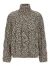 Brunello Cucinelli Women Wool And Cashmere Sweater With Sequins In Gray