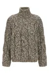 Brunello Cucinelli Cable-knit High-neck Sweater In Multi