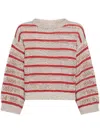 Brunello Cucinelli Dazzling Net Pullover In Red