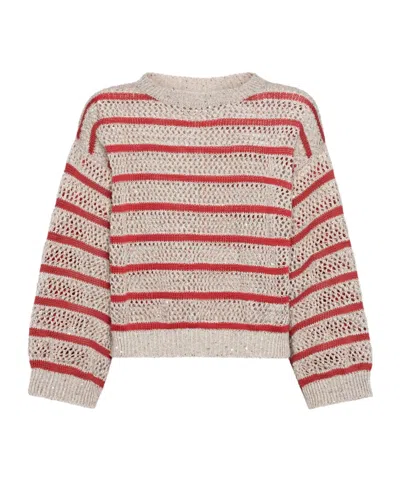 BRUNELLO CUCINELLI BRUNELLO CUCINELLI DAZZLING STRIPED NET JUMPER