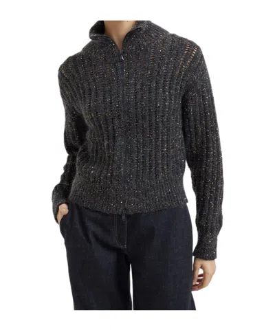Brunello Cucinelli Dazzling Ribbed Cardigan