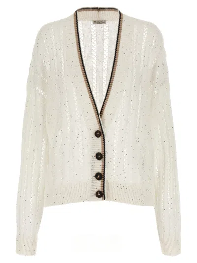 Brunello Cucinelli 'dazzling Ribbed Net' Cardigan