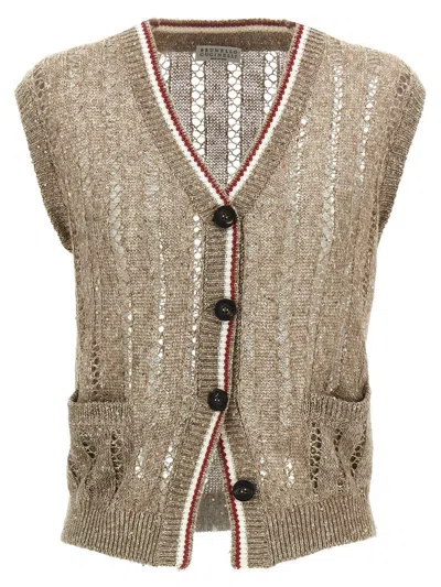 Brunello Cucinelli 'dazzling Ribbed Net' Vest