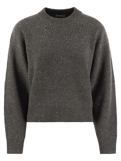 Brunello Cucinelli Women Cashmere Sweater In Gray