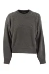 Brunello Cucinelli Dazzling Ribbed Sweater In Cashmere And Wool In Grey