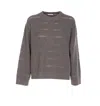 Brunello Cucinelli Sequins Ribbed Knitwear Open Knit Design In Gray