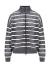 Brunello Cucinelli Dazzling Striped Net In Grey