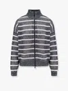 Brunello Cucinelli Dazzling Striped Net In Gray