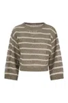 Brunello Cucinelli Dazzling Striped Net Linen Jersey