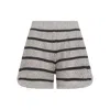Brunello Cucinelli Dazzling Striped Net Linen Shorts In Multi