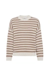 Brunello Cucinelli Cotton-blend Stripe Sweater In Neutral
