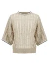 Brunello Cucinelli Dazzling Sweater Sweaters And Cardigans Beige In Beige