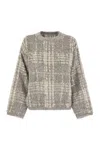 Brunello Cucinelli Sequin-embellished Chunky-knit Sweater In Gray