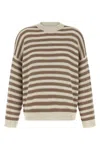 Brunello Cucinelli Sequin-embellished Striped Cotton-blend Sweater In Multi
