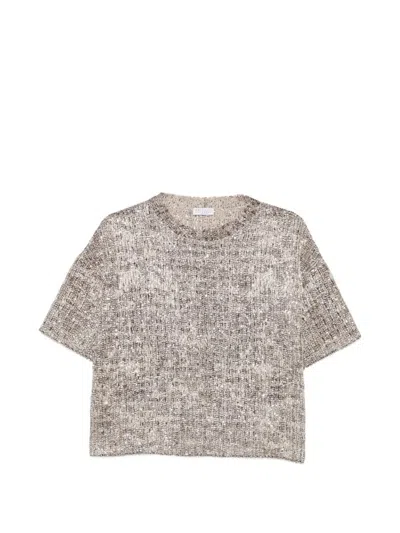 Brunello Cucinelli Dazzling Sweater In Neutral