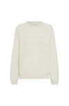 Brunello Cucinelli Dazzling Sweater With Openwork Stripes