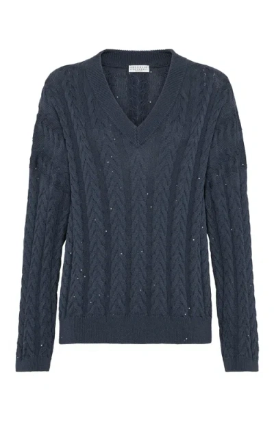 Brunello Cucinelli Dazzling T-shirt In Blue