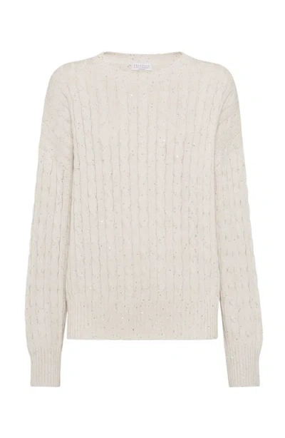 Brunello Cucinelli Dazzling T-shirt In Oat