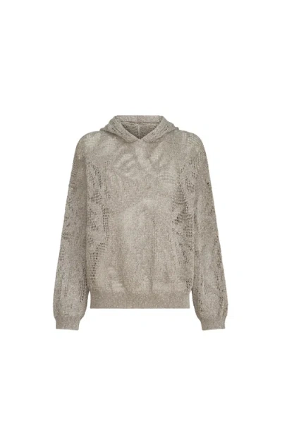 Brunello Cucinelli Dazzling Water Lilies Sweater In Neutral