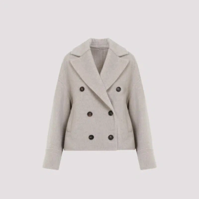 Brunello Cucinelli Db Couture Wool Coat 40 In Gray
