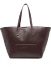 Brunello Cucinelli Bead-embellished Leather-trimmed Suede Tote In Red