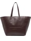 Brunello Cucinelli Bead-embellished Leather-trimmed Suede Tote In Red