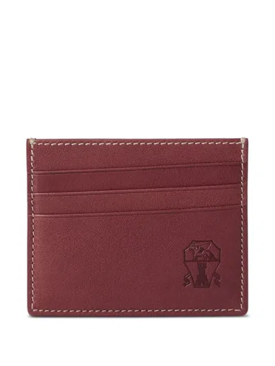 Brunello Cucinelli Debossed-logo Cardholder In Brown