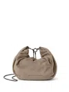 Brunello Cucinelli Suede Hobo Brioche Handbag In Brown