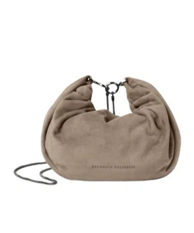 BRUNELLO CUCINELLI BRUNELLO CUCINELLI BRIOCHE PRECIOUS CHAIN HOBO BAG