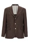 Brunello Cucinelli Deconstructed Blazer In Melange Wool